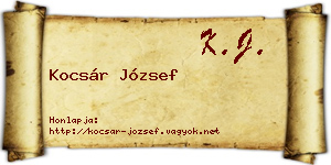 Kocsár József névjegykártya