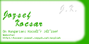 jozsef kocsar business card